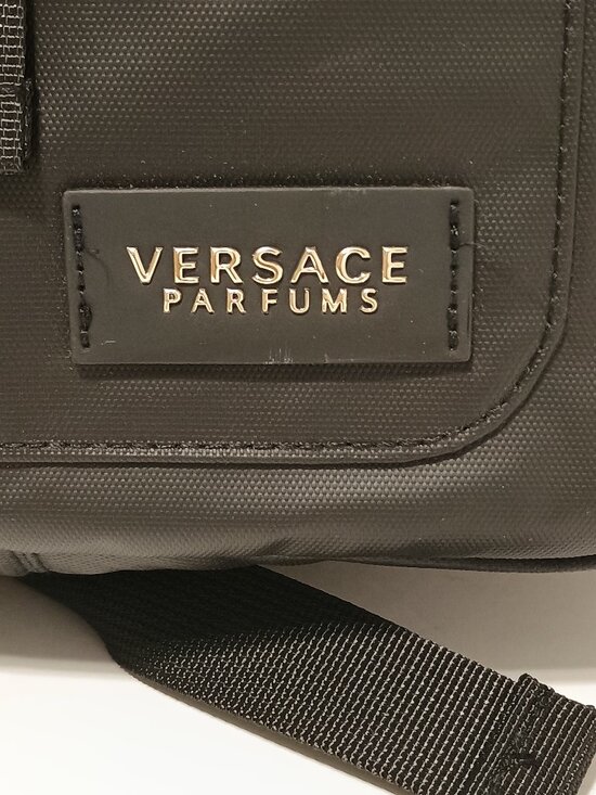 Versace Black Gold Greek Key Backpack Travel Bag main image 10